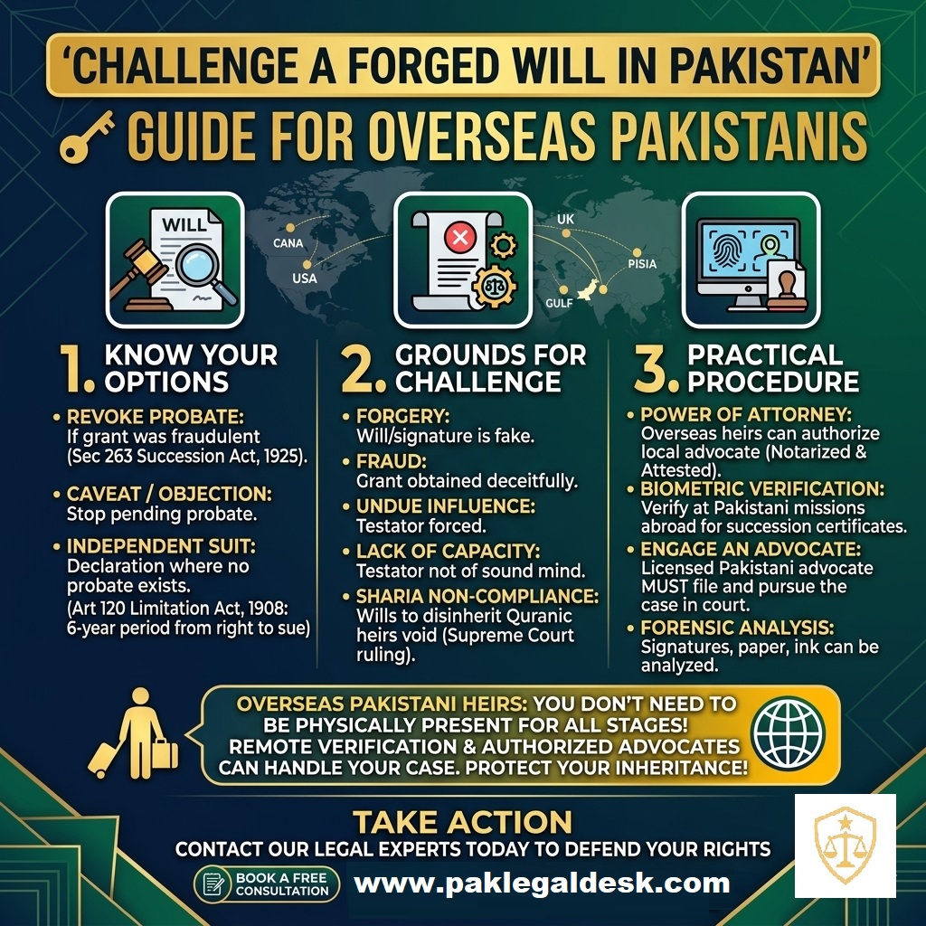 How to Challenge a Fraudulent Will in Pakistan from Abroad