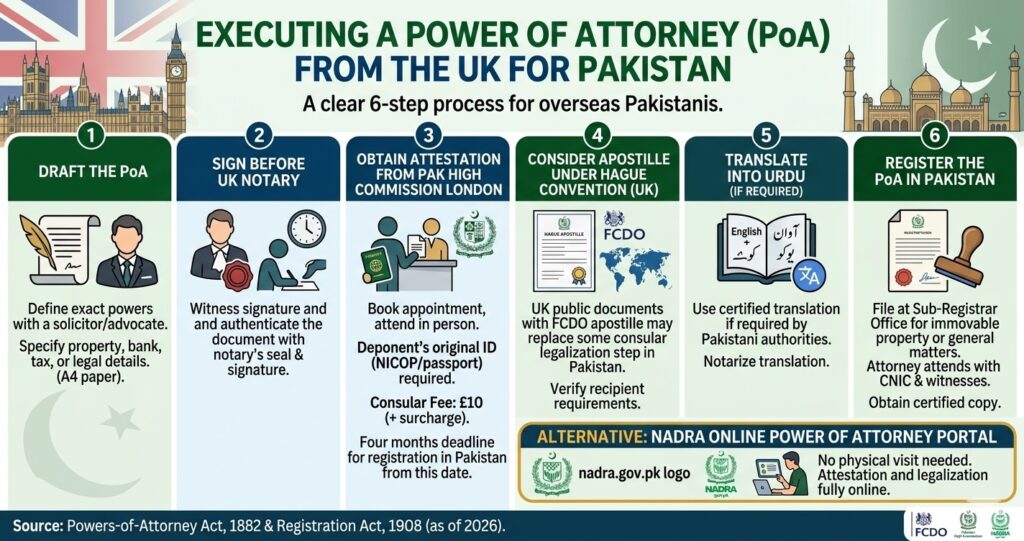 Power of Attorney from UK to Pakistan: Attestation & Registration